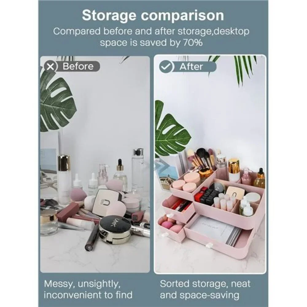Large Makeup Organizer with Drawers Vanity Storage for Bathroom Countertop